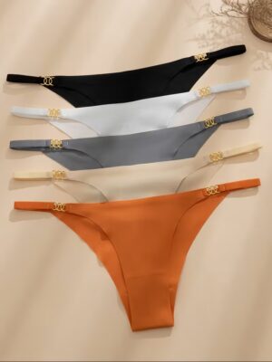 1pc Seamless Low Waist Thong Panties – Thin Belt Design, Comfortable Stretch Women’s Lingerie & Underwear